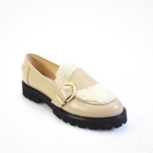 new Marion Parke Corinne Shearling Loafers in Dune | Size 10